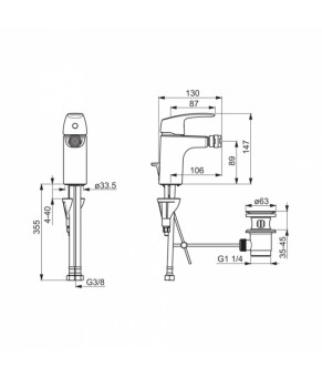 Смеситель для биде Oras Safira 1018F с донным клапаном