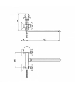 Смеситель для ванны SW Armatura 140