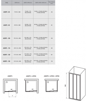 Душевые двери Ravak Supernova ASDP3-100 00VA0102ZG