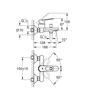 Смеситель для ванны Grohe BauLoop 23603000