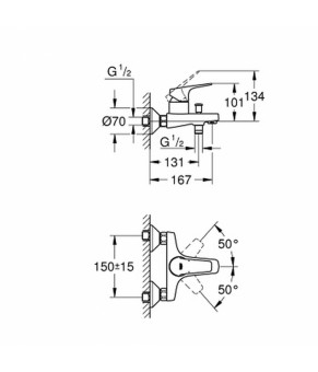 Смеситель для ванны Grohe BauEdge 23756000