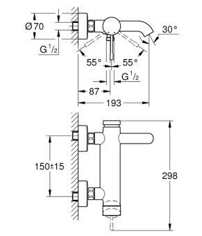 Смеситель для ванны Grohe Essence New 33624AL1
