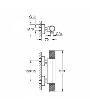 Смеситель термостатический для душа Grohe Grohtherm 1000 Performance 34776000
