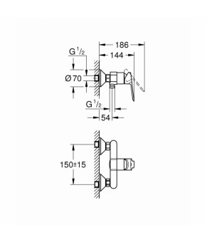 Смеситель для душа Grohe BauEdge 23636000