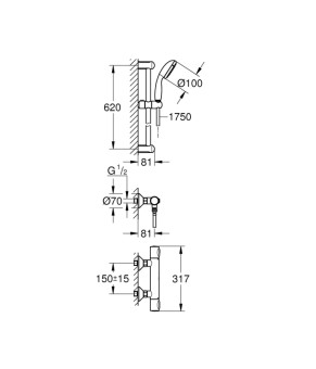 Смеситель термостатический для душа Grohe Precision Flow 34841000