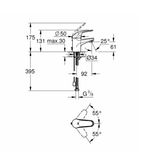 Смеситель для раковины Grohe Euroeco 32881000