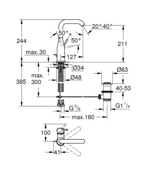 Смеситель для раковины Grohe Essence L-Size 32628AL1