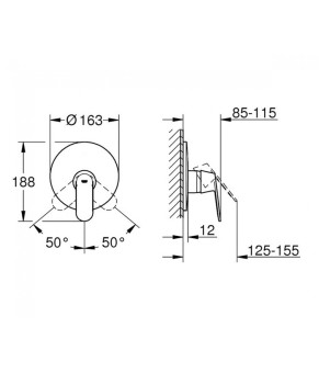 Внешняя часть смесителя для душа Grohe Eurosmart Cosmopolitan 19383000