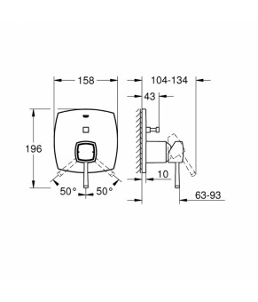 Внешняя часть смесителя для душа Grohe Grandera 24068IG0 на два потребителя