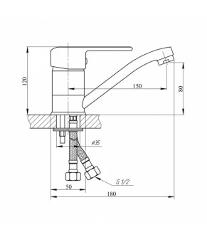 Смеситель для кухни SW G-Ferro Hansberg 002М