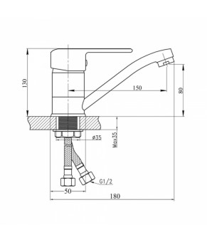 Смеситель для кухни SW G-Ferro Hansberg 003М