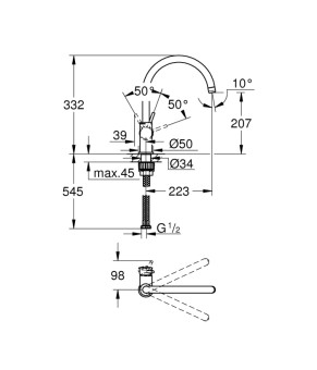 Смеситель для кухни Grohe BauClassic 31234001