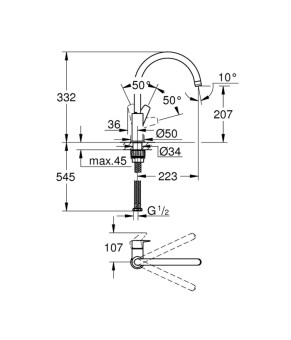 Смеситель для кухни Grohe BauEdge 31233001