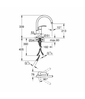 Смеситель для кухни Grohe Eurosmart 33490002