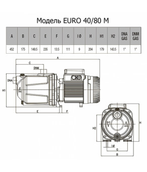 Насос самовсасывающий многоступенчатый DAB EURO 40/80M