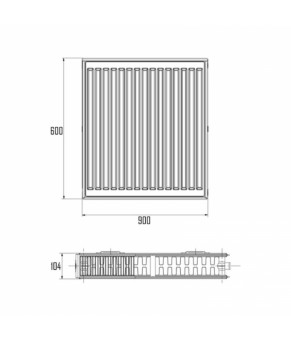 Радиатор стальной Bjorne 22-К 600х900 боковое подключение