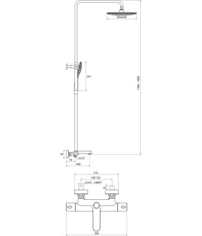 Душевая колонна Ravak TE 092.00/150 Termo 300