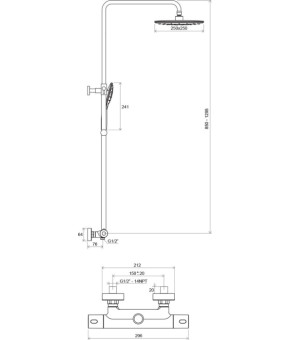 Душевая колонна Ravak TE 093.00/150 Termo 300