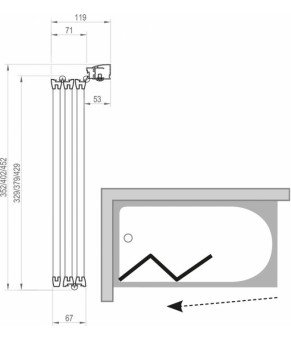 Шторка на ванну Ravak VS3-130 795V0U00Z1