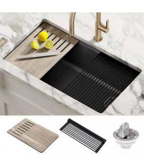 Кварцево-композитная рабочая станция Kraus KGUW2-33MBL