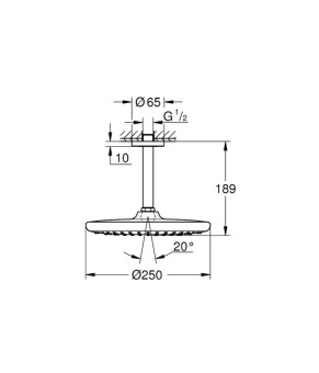 Лейка для верхнего душа с держателем Grohe Tempesta 250 26669000