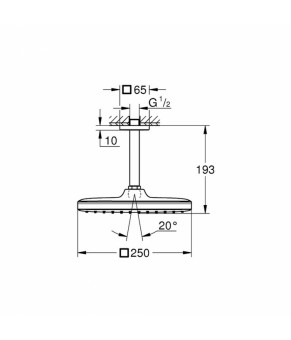 Лейка для верхнего душа с держателем Grohe Tempesta 250 Cube