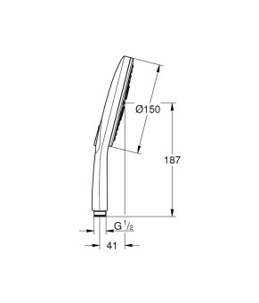 Лейка для ручного душа Grohe Rainshower Smartactive 150 26553000