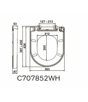 Сиденье для приставного унитаза wrap-over, микролифт AM.PM Spirit 2.0 C707852WH