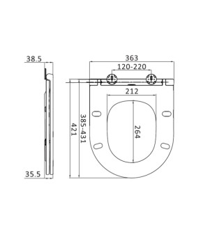 Сиденье для унитаза с микролифтом, быстросъемное slim AM.PM Spirit 2.0 C707857WH