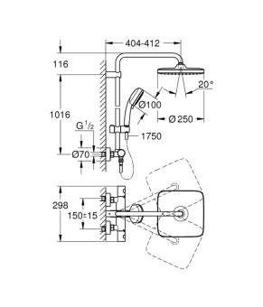Душевая система Grohe Tempesta Cosmopolitan 26689000