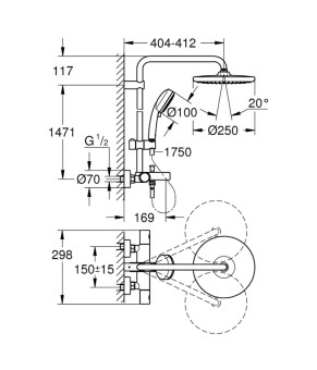 Душевая система Grohe Tempesta Cosmopolitan 26672000