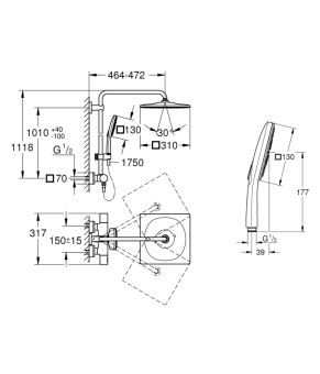 Душевая система Grohe Rainshower Smartactive 26649000