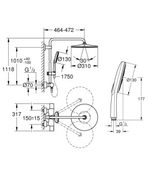 Душевая система Grohe Rainshower Smartactive 26647000