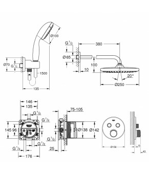 Душевая система Grohe Grohtherm SmartControl 26416SC1