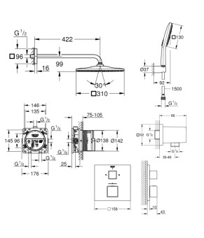 Душевая система Grohe Grohtherm Cube UA26405SC0