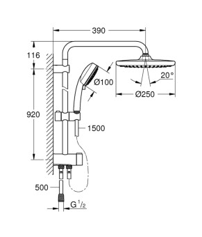 Душевая стойка Grohe Tempesta Cosmopolitan 26675000