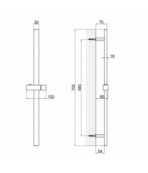 Душевая стойка Qtap Lepit 705 мм, черная матовая (QTLEP82103NB)