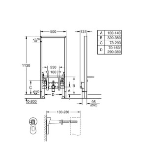 Инсталляция для биде 2 в 1 Grohe Rapid SL 385530013855800M