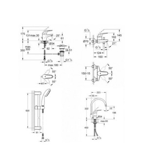 Набор смесителей Grohe Euroeco 123242K