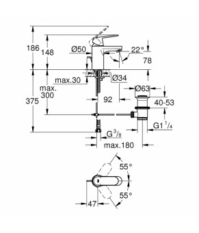 Набор Grohe смеситель для раковины Eurosmart Cosmopolitan 32825000 + дозатор для моющего средства Contemporary 40536DC0