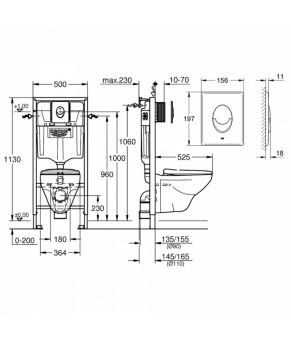 Инсталляция с унитазом Grohe Solido Compact комплект 4 в 1 39400000