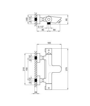 Смеситель термостатический для ванны Qtap Inspai-Therm CRMT300800