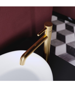 Смеситель для умывальника Omnires Y brushed gold высокий (Y1212GLB)