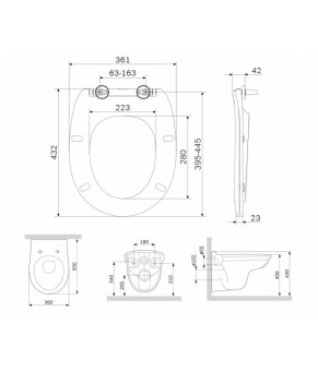 Унитаз подвесной безободковый FlashClean с сиденьем микролифт AM.PM Joy C851700SC
