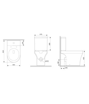 Унитаз-компакт безободковый FlashClean, с сиденьем микролифт AM.PM Tender C45A8800SC