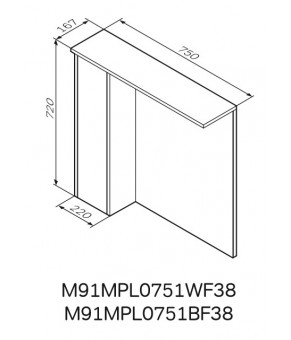 Зеркало 75 L AM.PM Gem S M91MPL0751WF38