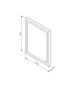 Зеркало с LED-подсветкой по периметру, 55 см AM.PM Gem M91AMOX0551WG38