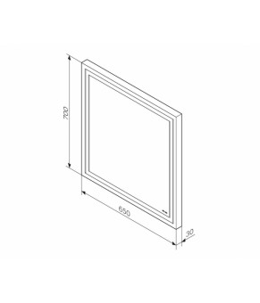 Зеркало с LED-подсветкой по периметру, 65 см AM.PM Gem M91AMOX0651WG38
