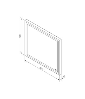 Зеркало с LED-подсветкой по периметру, 80 см AM.PM Gem M91AMOX0801WG38