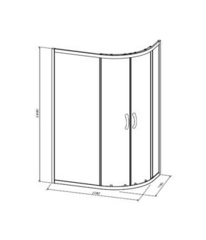 Душевой уголок Bliss Twin Slide 120х80, матовое стекло AM.PM Bliss L W56G-302U120CM